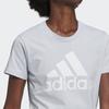 Adidas Logo Print Sporty T-Shirt Women Tops Blue GV4029