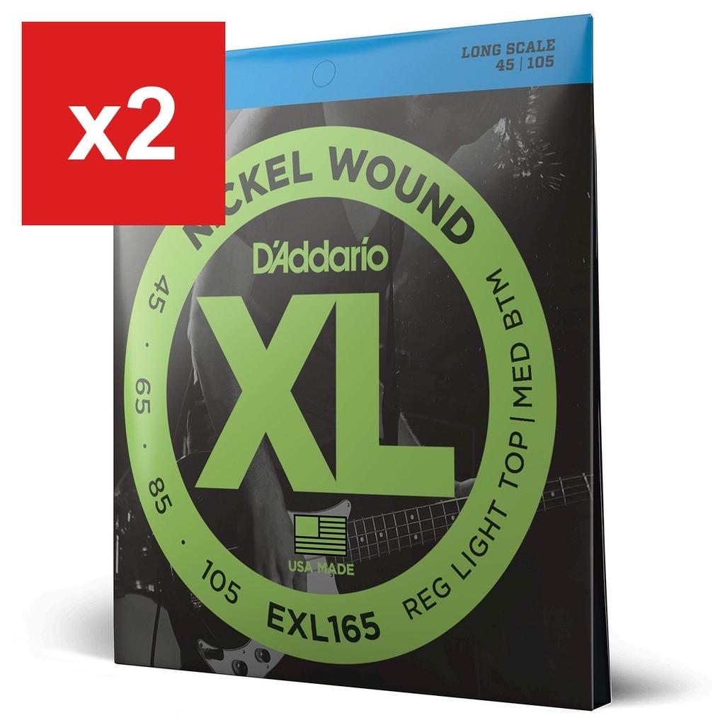 D'Addario EXL165 Nickel Bass Guitar Strings, Long Scale, .045-.105