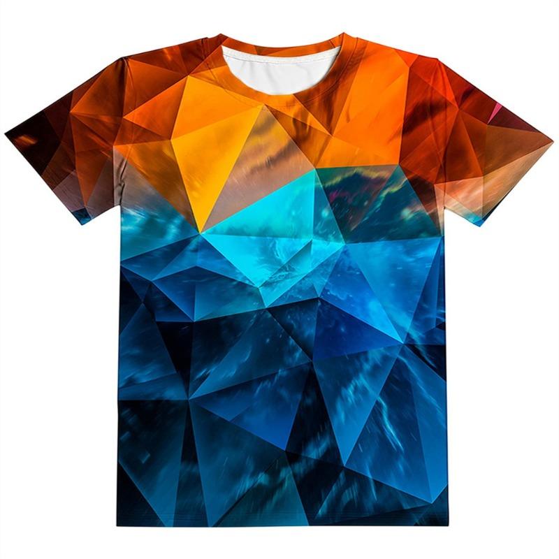 T-Shirts for Children 3D Print Flame Lightning Casual Boys Girls Tops Summer Crew Neck Short Sleeves 2025 Children's Clothing
