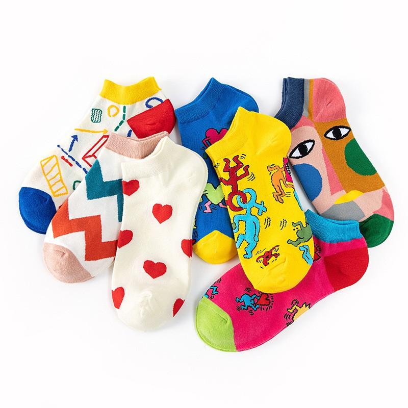 Mens Thin Boat Socks Womens Striped Cotton Ankle Breathable Sweat Absorbent Casual Fall