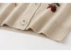 Women's Embroidered V-Neck Cashmere Cardigan - Trendy Autumn/Winter Style, Thick Knitted Outerwear