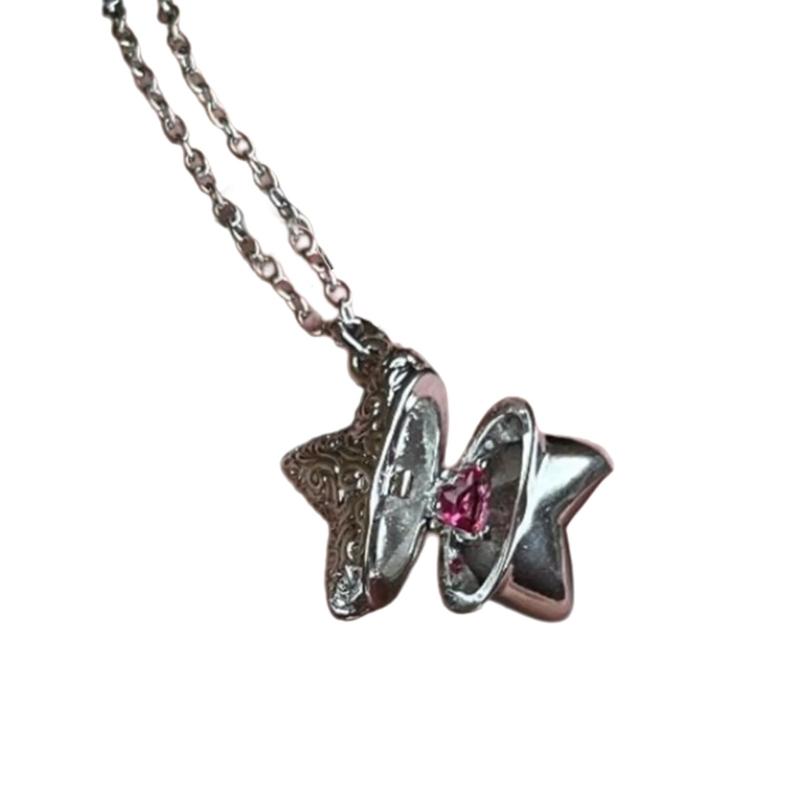 Unique Star Butterfly Copper Pendant Necklace Adjustable Collarbone Chain Lightweight Elegant Jewelry For Women