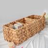 Multi Functional Straw Woven Storage Basket Kitchen Livingroom Organizing Storage Basket Desktop Decoration 3 Grids Woven Basket