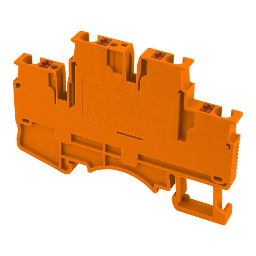 Orange 2.5mm2 Double-deck 4-wire Terminal Block