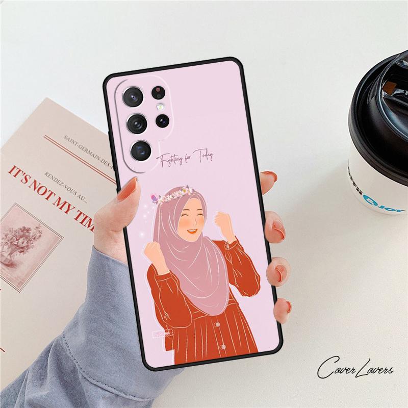 Muslim Islamic Arabic Hijab Girl Phone Case For Samsung Galaxy S24 S25 S23 S22 Ultra Note 10 20 Plus S20 S21 FE Cover