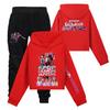 Girls Clothing Sets Kpop Witch Hunt Girls' Half Waist Short Hoodie Single and Double Sleeve Printed Casual Set