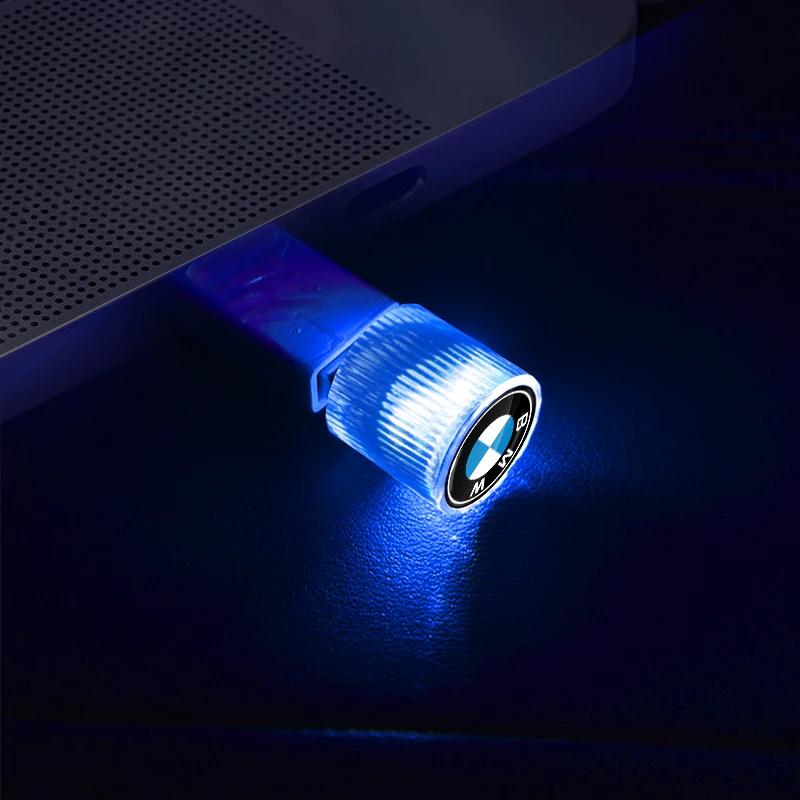 1 pièce USB Lumière LED de Voiture Auto Lumière d'Ambiance Intérieure Emblème de Voiture Pour Bmw M3 M4 M5 M6 F20 F30 G20 F31 F11 X3 F25 X4 I3 Série 1 3 5