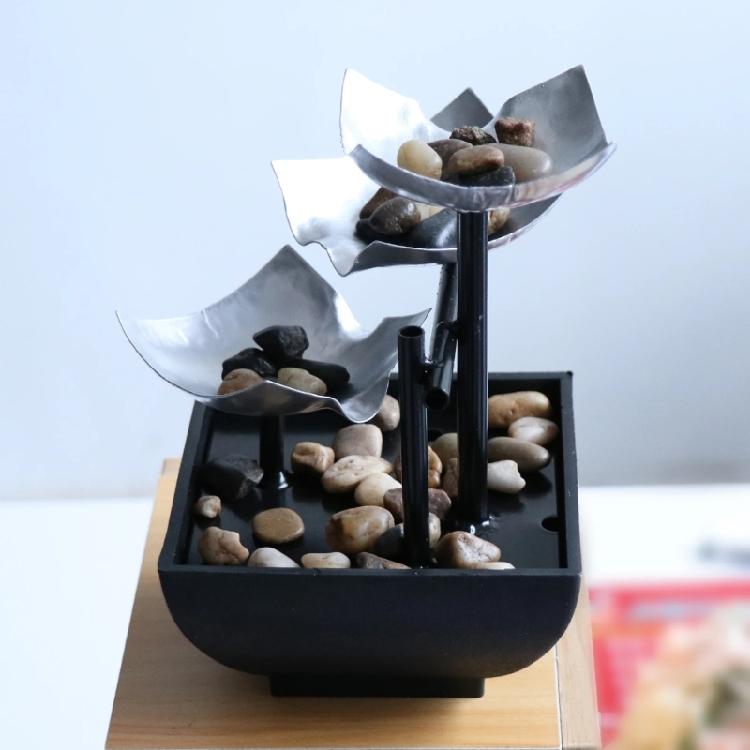 Indoor Meditations Desktop Fountain Decorated Tabletop Fountain Waterfall Function for Home Office Decoration