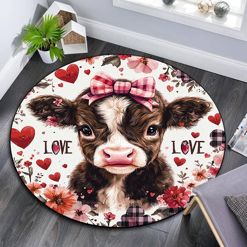 

Calf Round Area Rug,Carpet Rug for Living Room Bedroom Sofa Playroom Decor,Non-slip Floor Mat 80cmx80cm
