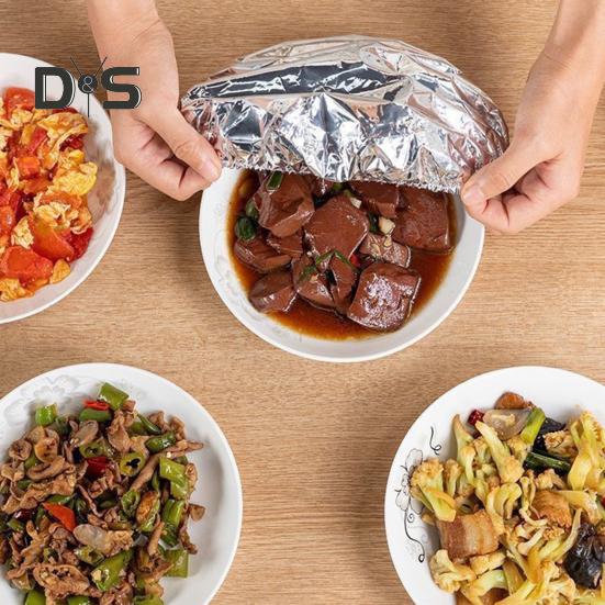Folie de aluminiu, folie de izolație, capac rezistent la căldură pentru alimente, pentru bucătărie, pungi elastice pentru păstrarea prospețimii, folie de aluminiu, capace pentru depozitarea alimentelor