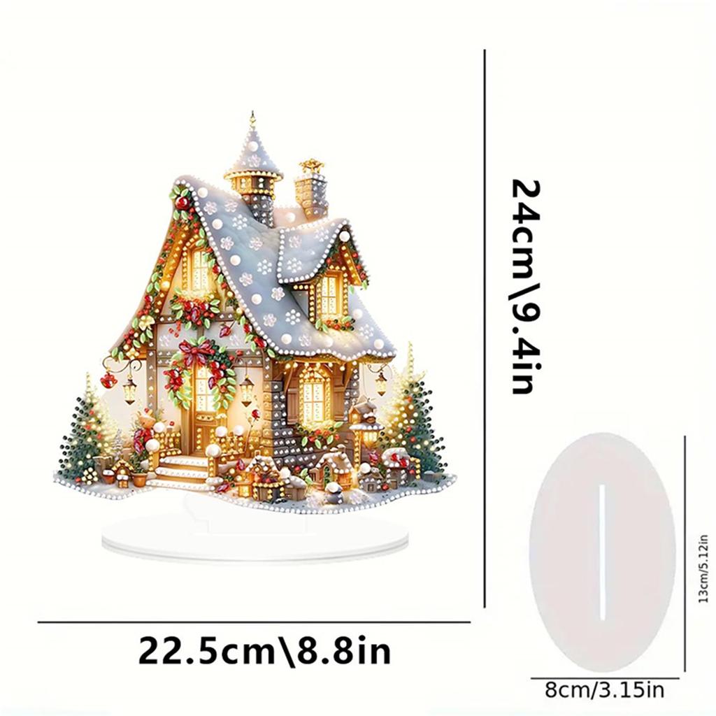 Christmas Village House Desktop Ornament Cute Christmas Figures Buildings Landscape Decor