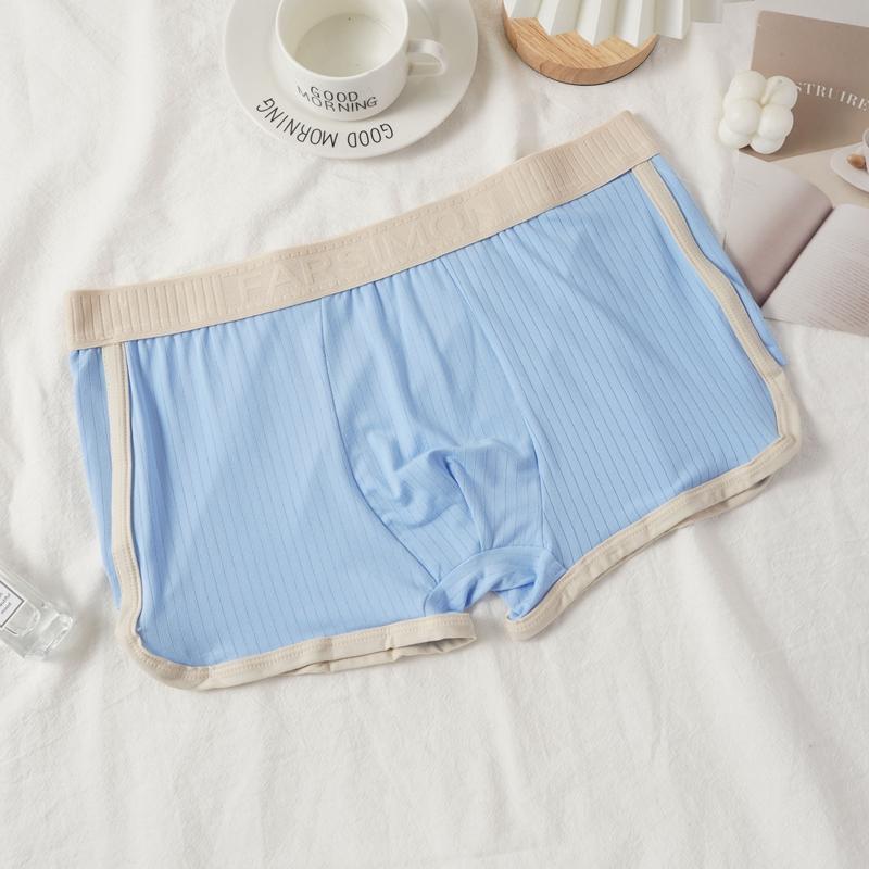 Chiloți boxer bărbați stil retro din bumbac, moi și respirabili cu design în dungi