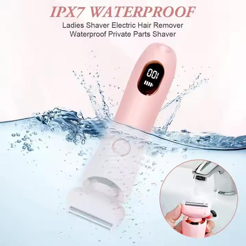 Professioneller 2-in-1 Nass-Trocken-Elektrorasierer Wasserdicht Haarentfernung Damenrasierer Trimmer für Bikini Bein Arm Achselbereich
