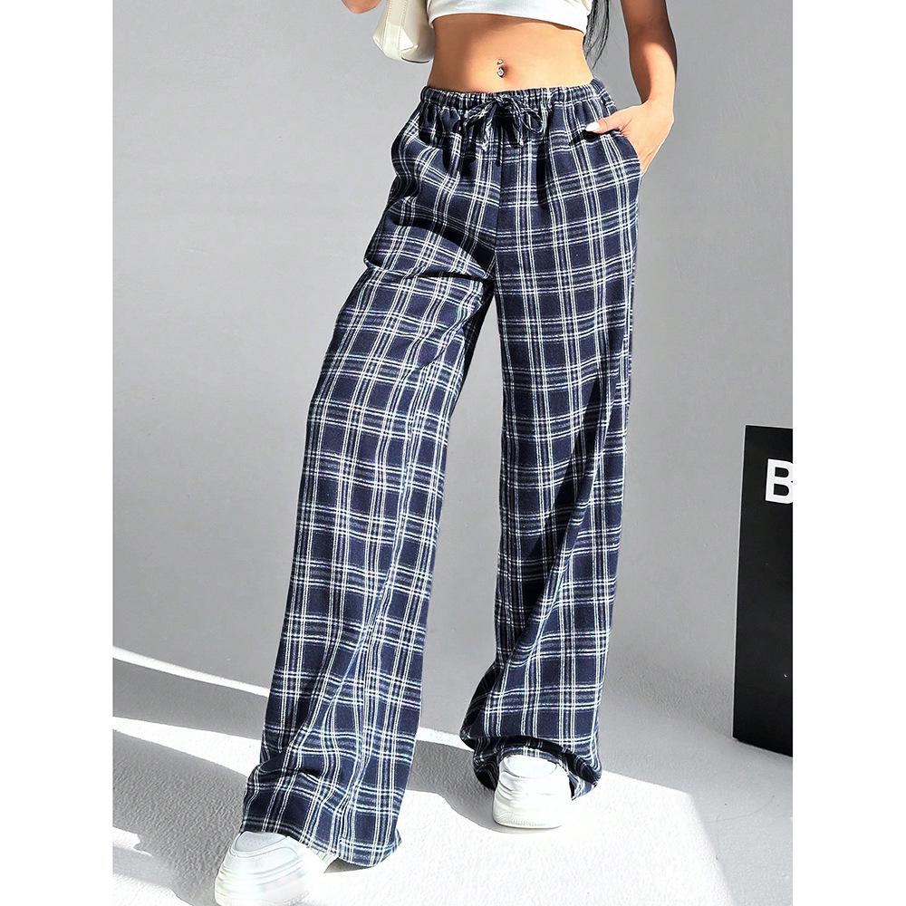 2024 Cross-border Teen Camouflage Elastic Drawstring Wide-Leg Pants