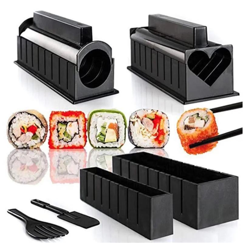 10 Stück/Set DIY Sushi-Zubereitungsset Roll-Sushi-Maker Reisrollenform Küchenwerkzeuge Japanische Sushi-Kochwerkzeuge Küchenwerkzeuge