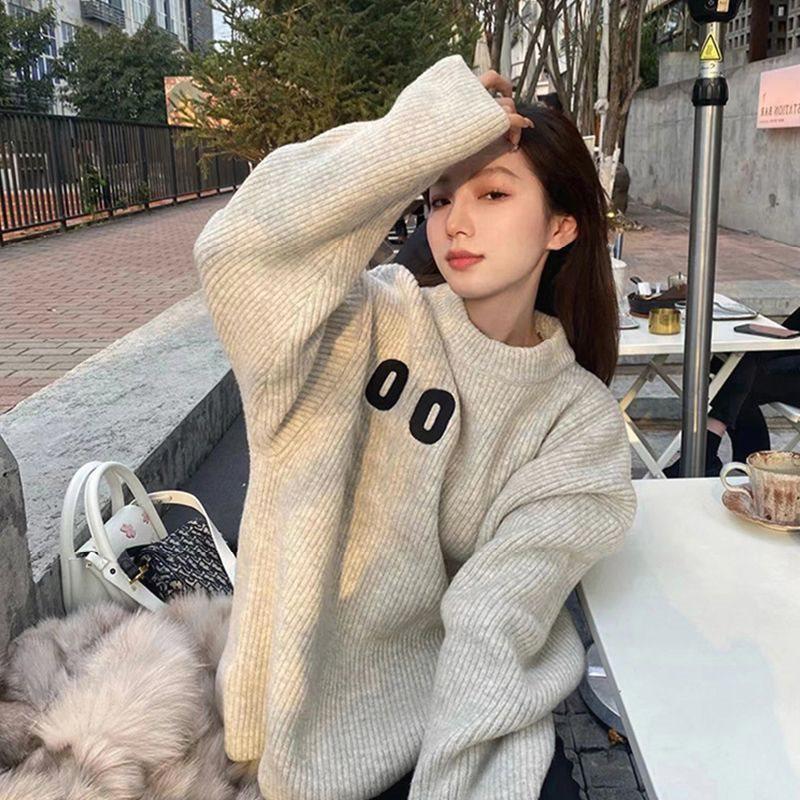 

Women s Retro Soft Knit Pullover Sweater - Loose Fit for Spring/Summer/Autumn One Size
