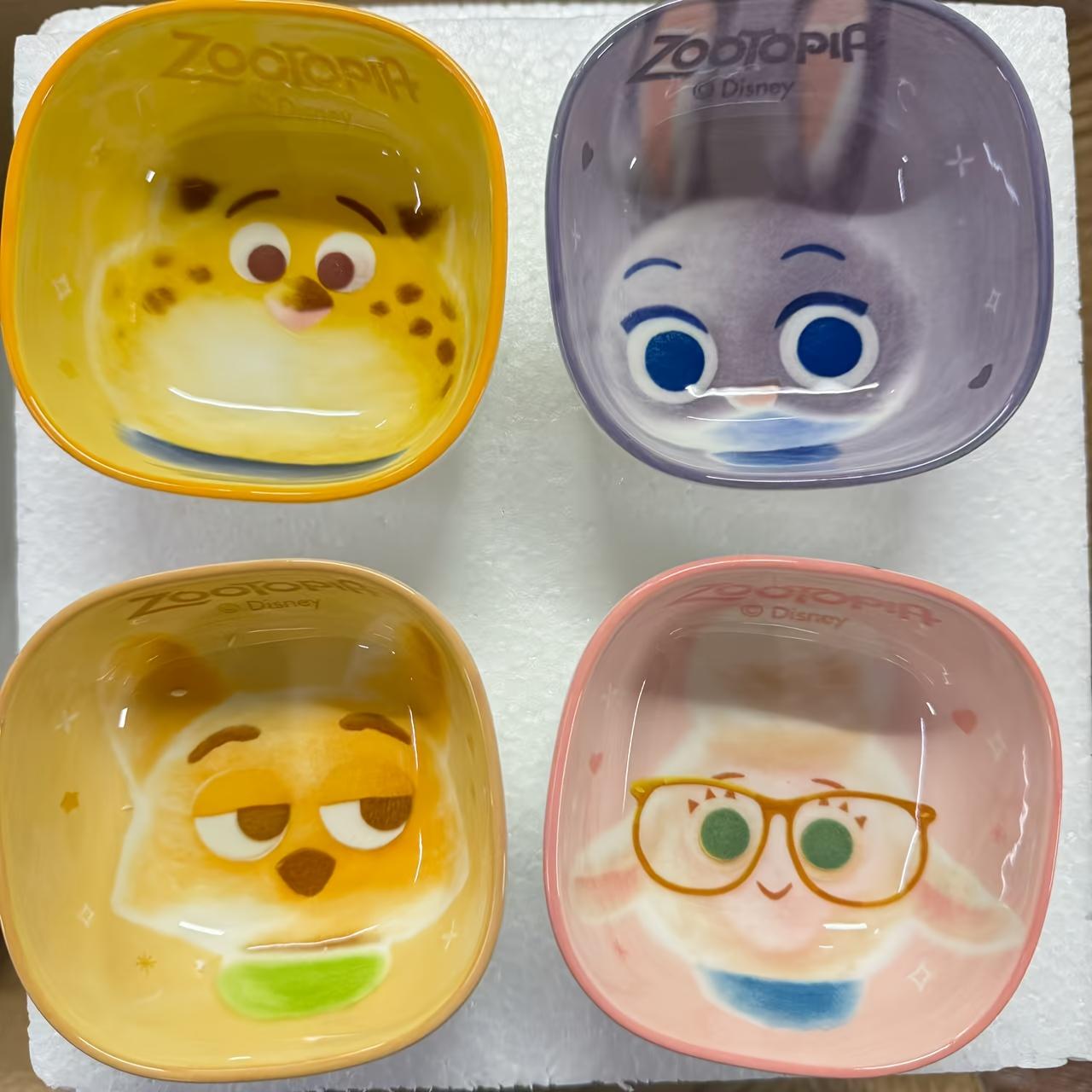 

Набор десертных пиал Disney Zootopia Джуди Ник, школьные принадлежности, оригинальная пиала для закусок, для соусов, приправ, легко моющиеся пиалы для соусов 4pcs