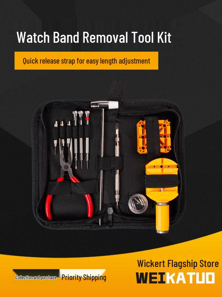 Uhrenreparaturset: Gliederentferner, Versteller, Werkzeug zum Zerlegen von Armbändern.