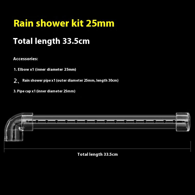 Aquarium Rain Spray Bar Outflow Pipe Transparent Acrylic Rain Shower Outlet Tube Kit Fish Tank External Filter Accessries