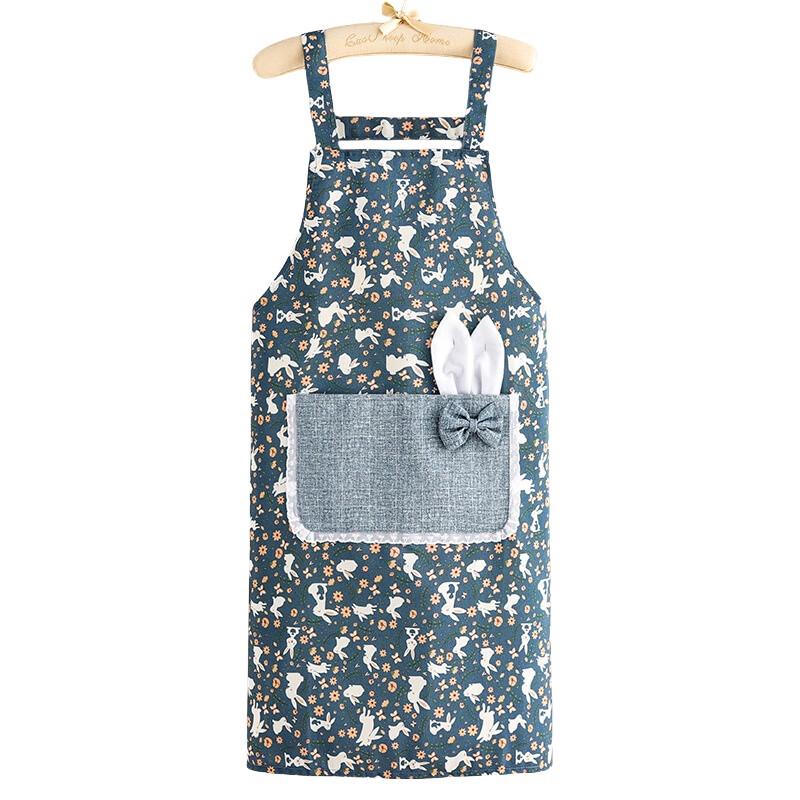 Cute Cartoon Anti-Stain Kitchen Apron with Hand Wiper