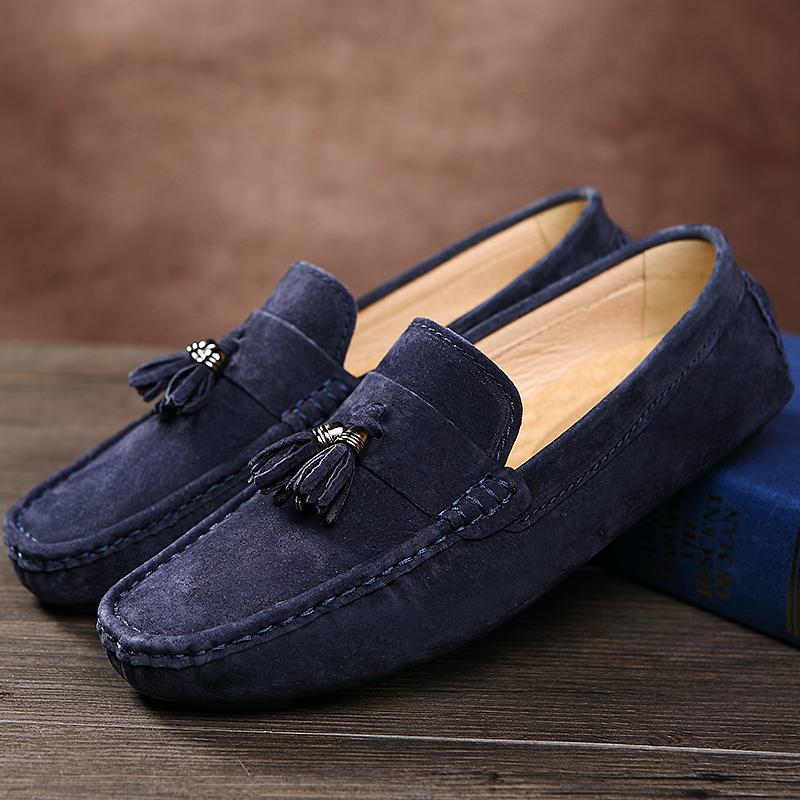 Mode Frühling Neue Mode Quasten Slipper Herren Wildleder Luxus Designer Schuhe Lässig Bequem Slipper Herren Mokassin Alleskönner Slipper