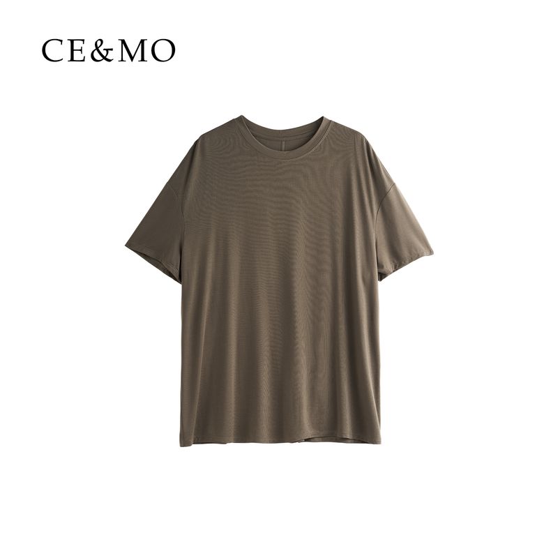

CMore Tencel Baby Bi Standby Idle Style Loose Bean Bag Suit Dress/Tops T-shirt Female/Loose Pants Khaki-Tops S (In Stock 3 days)