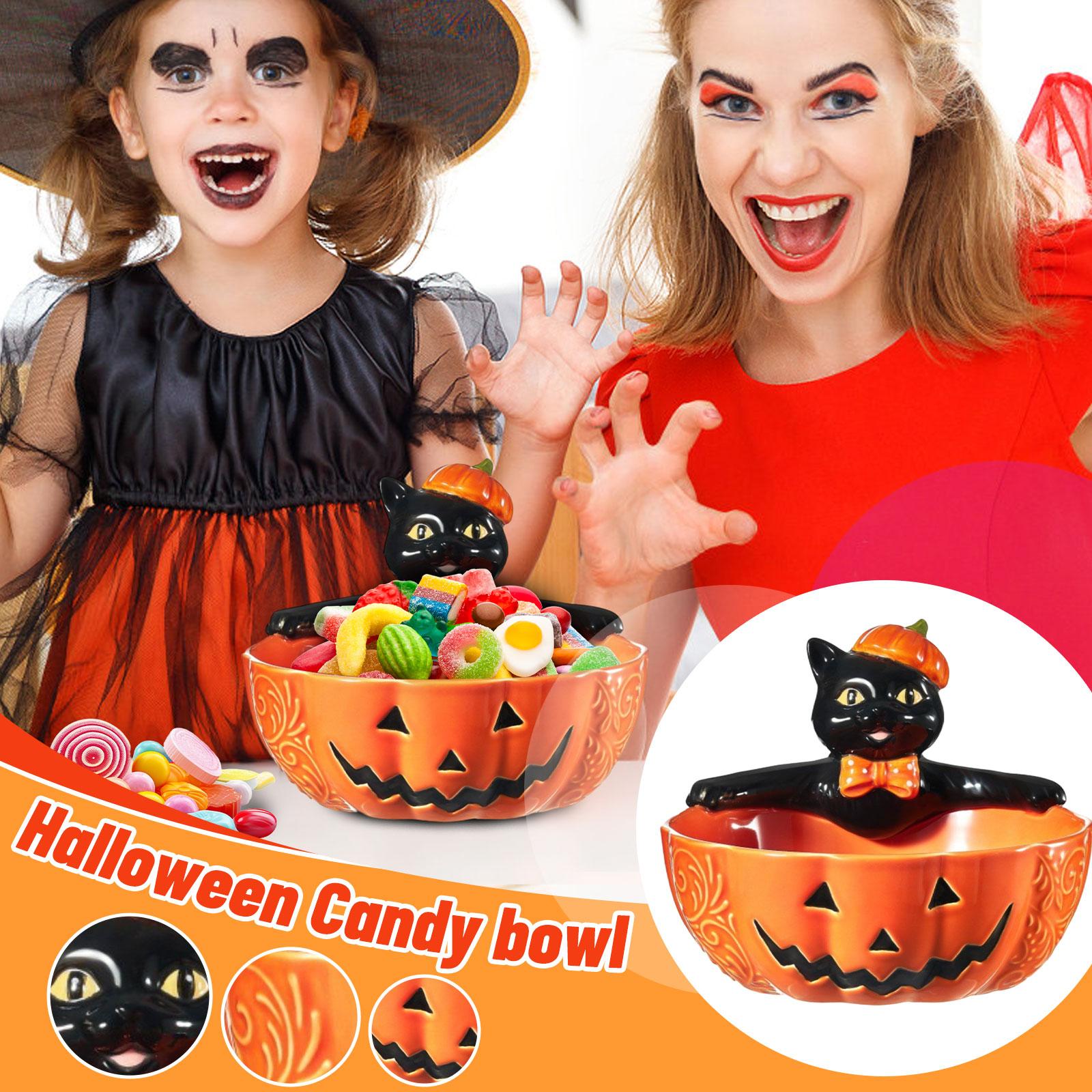 

Кошачья конфетница Хэллоуинская конфетница Домашняя праздничная вечеринка Чаша для хранения закусок One Size