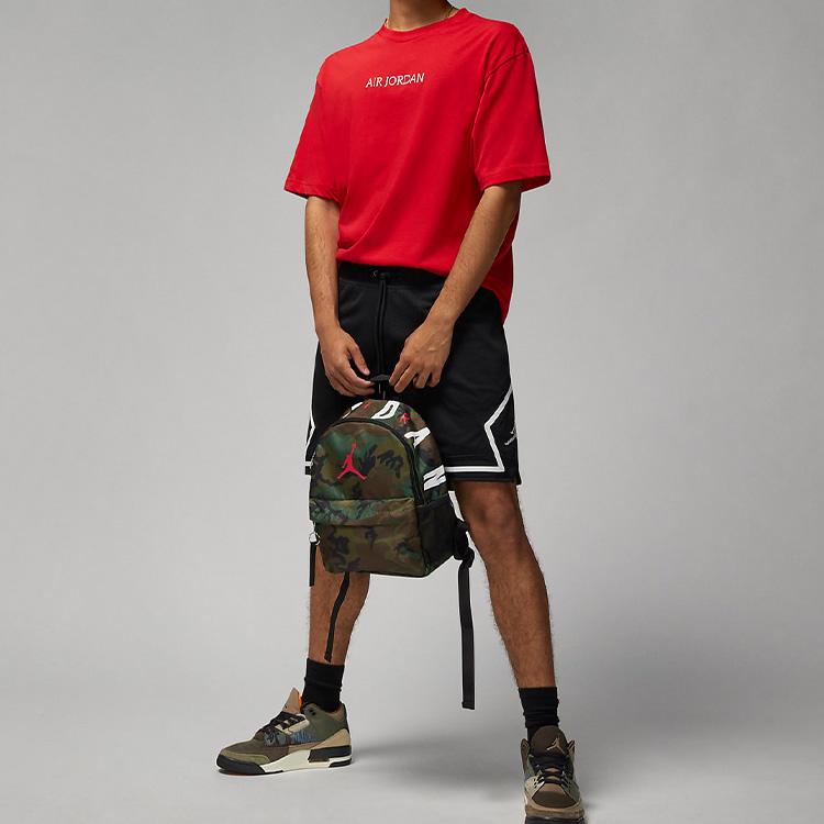 New Jordan Polyester Backpack Trumpets Unisex Camouflage Green DV5304-347