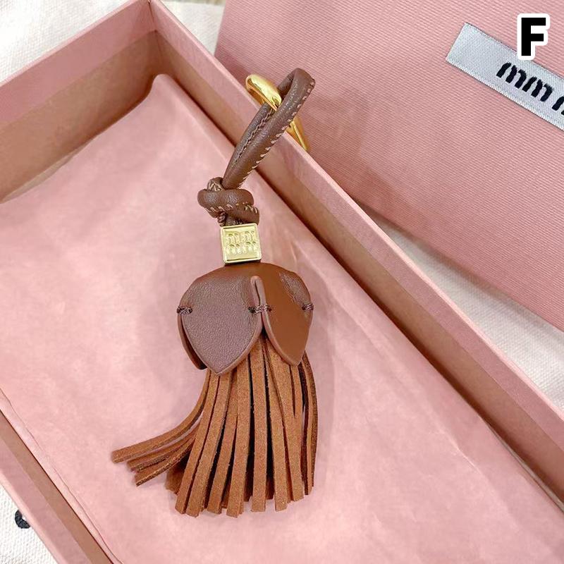 Flower Leather Bags Charm Ornaments Cowhide Flower Decorative Hanging Tassels Car Handbag