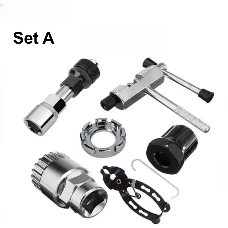 6PCS Bicycle Repair Tool Set Bike Chain Buckle Pliers Chain Breaker Crank Puller Bike Extractor Spoke & Flywheel Remover Kit