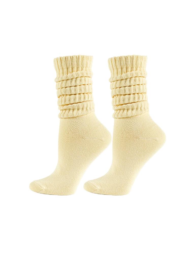 Candy Color Chunky Socks for Men and Women - Autumn/Winter Solid Slimming Long Socks