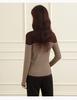[Stand Up Collar Sweater] Autumn and Winter Fashion Color Blocked Stripes Make You Look Slimmer and Can Be Worn Externally. Knitted Sweater for Women