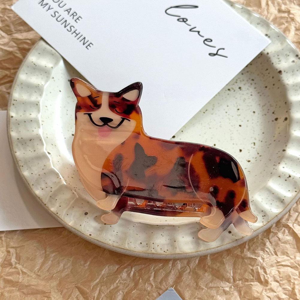 Cute Style Puppy Gripper Hair Clip Cartoon Dachshund Corgi Hair Accessory Fashionable Acrylic for Women Girls