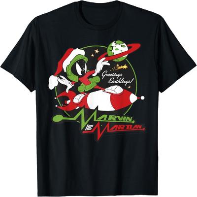 Looney Tunes Christmas Marvin The Martian Greetings T-Shirt