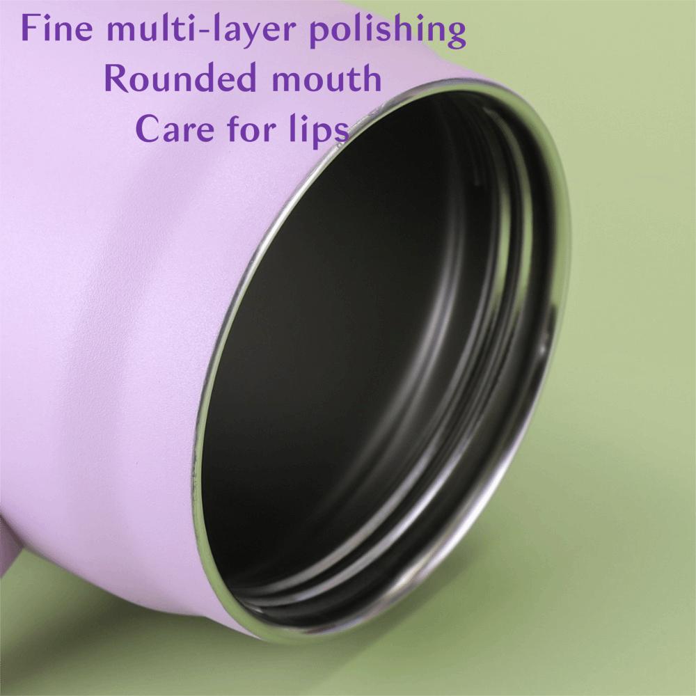 With Handle and Straw Lid Water Bottle Simple Sippy Cup Modern Thermal Cup  Unisex