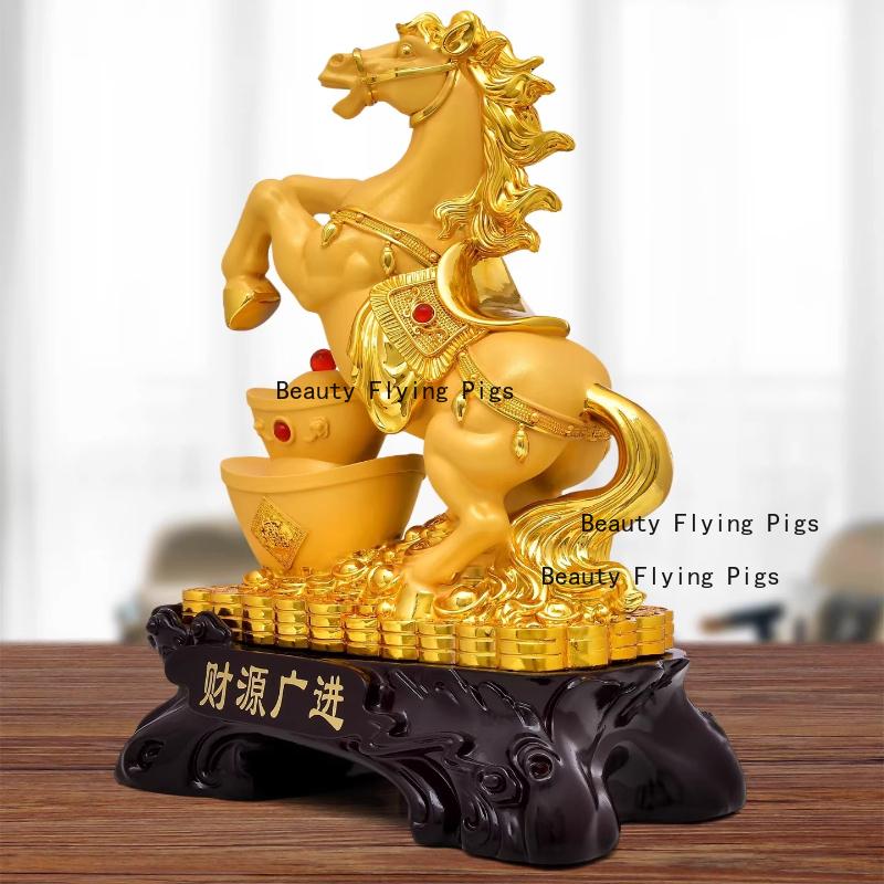 1pc Resin Horse Ornament Lucky Zodiac Horse Ornament Home Decoration Statues for Desktop Decoration Chinese Animal Statues