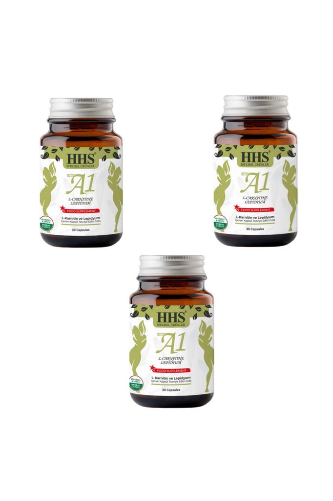 HHS A1 L-CARNITINE LEPIDIUM - Herbal 30 Capsules In 1 or 3 Box