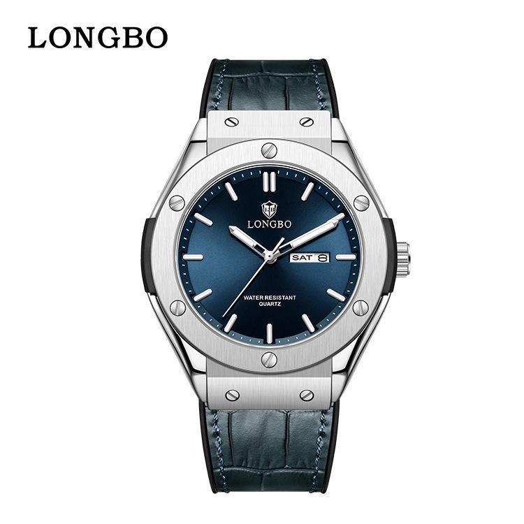 

LONGBO Men s Versatile Business Watch - Waterproof Quartz with Leather Strap and Sunday Calendar.