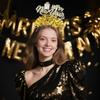Party Accessory New Year Headband with Number Logo 2026 New Year Headband with Black Golden Sequin Design for Celebrations