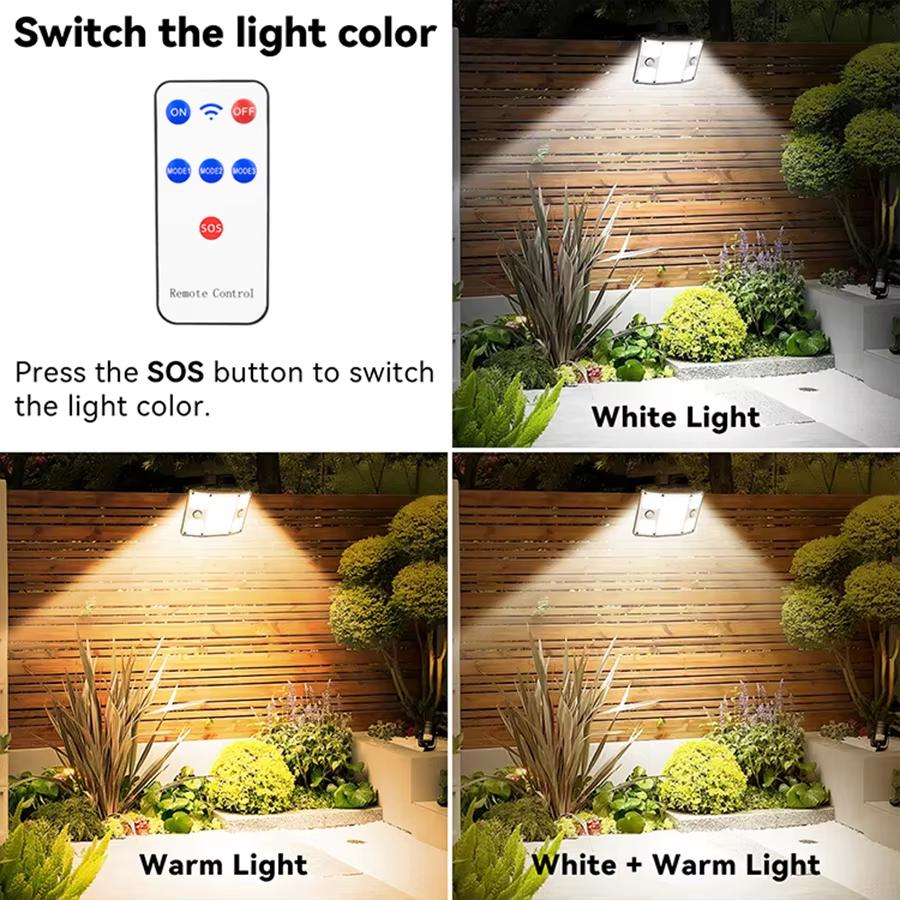 Solar Lights Outdoor Garden 243LED Solar Security Light Motion Sensor Waterproof 3 Mode Solar Powered Wall Light Yard Garage 261LED
