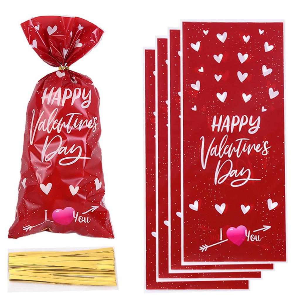 New Valentine's Day Candy Bag Love Pattern OPP Four-color Mix