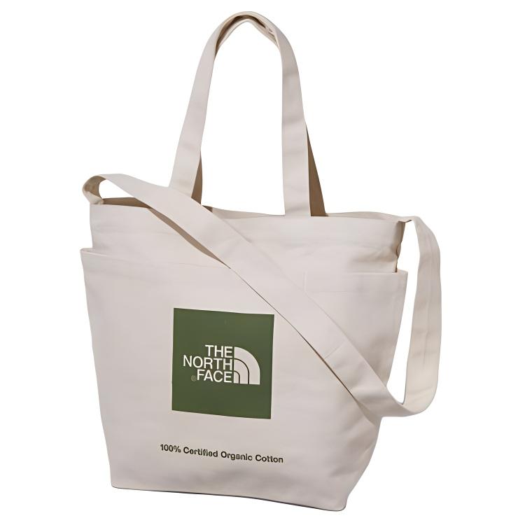 

The North Face 12L Green Logo Tote Bag Shopping Bag Crossbody Handbag Outdoor Bag Unisex Tote Bags Cotton-White NM82040-GG White