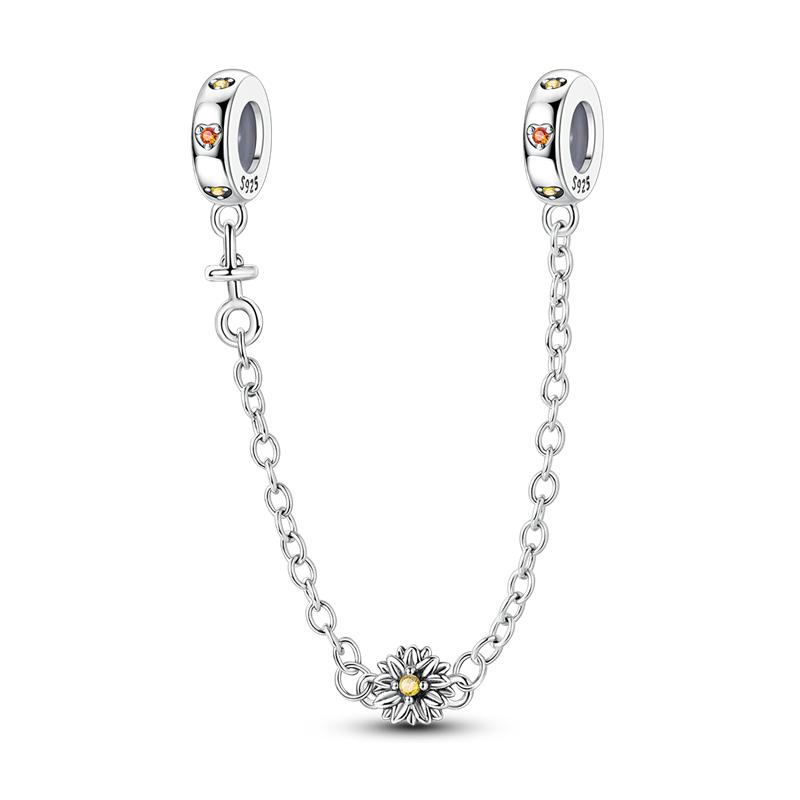 Sparkling Clear Copper Safety Chain Copper Safety Chain Charm Beads Fit Original Bangle Bracelet Diy Jewelry