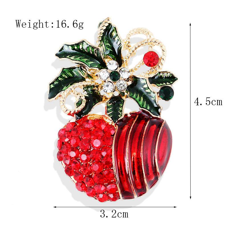 Fashion Christmas Brooch Christmas Tree Shoes Old Man Elk Wreath Snowflake Bell Pin Female