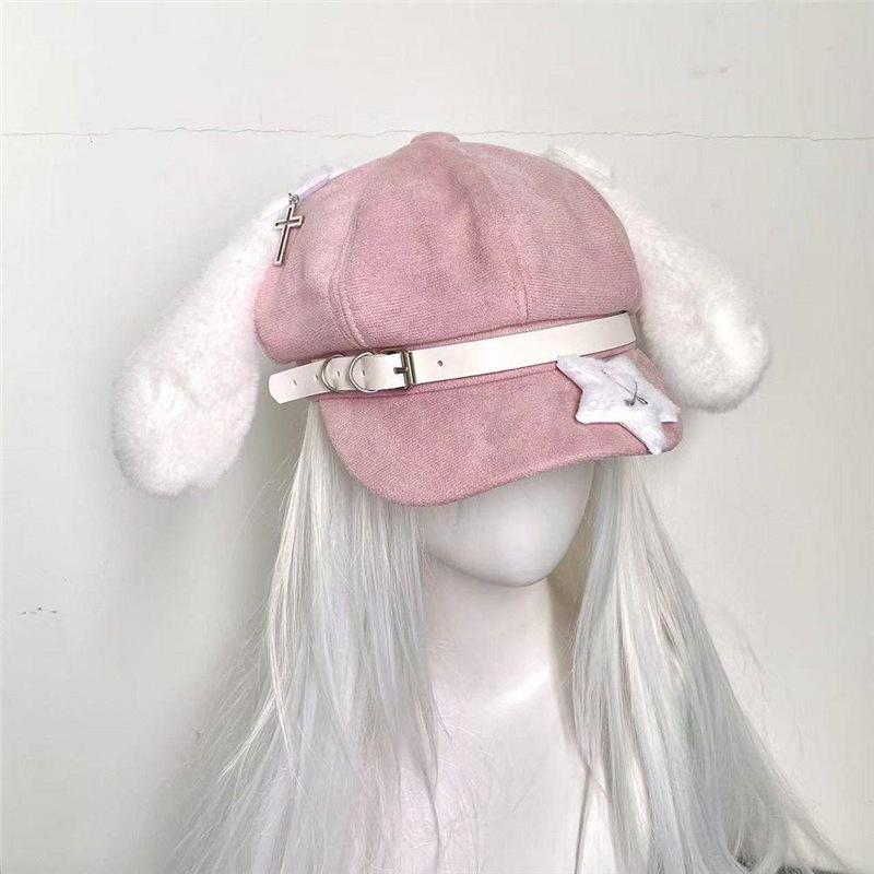 Original Handmade Octagonal Puppy Ears Beret - Cute, Sweet, and Edgy Painter's Hat for Women