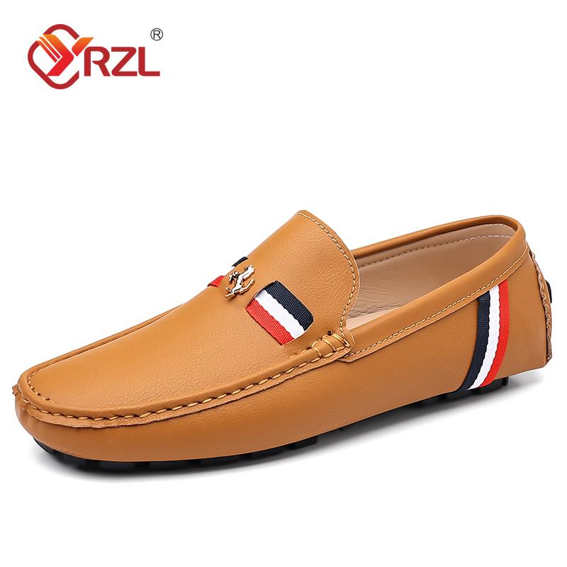 YRZL White Loafers Men Casual PU Leather Loafers Mens Shoes Comfortable Moccasins Luxury Formal Slip On Driving Shoes for Man