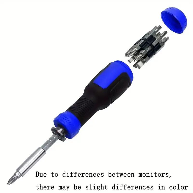 Multifunctional Adjustable Ratchet Screwdriver Set,Repair Tools With Torx Safety Flat Head Phillips Hex Square,1/4 Nut Drivers.
