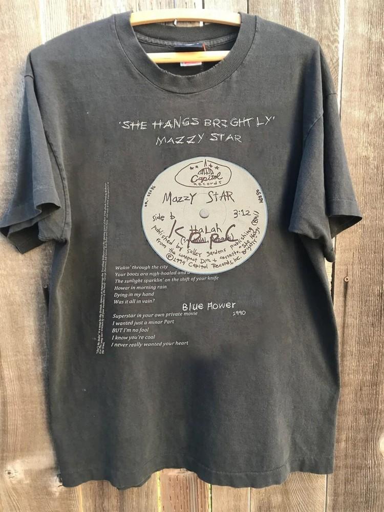 Mazzy Star Blue Flower 1990 Charcoal T shirt short sleeve tee Vtg Unisex T-Shirt L