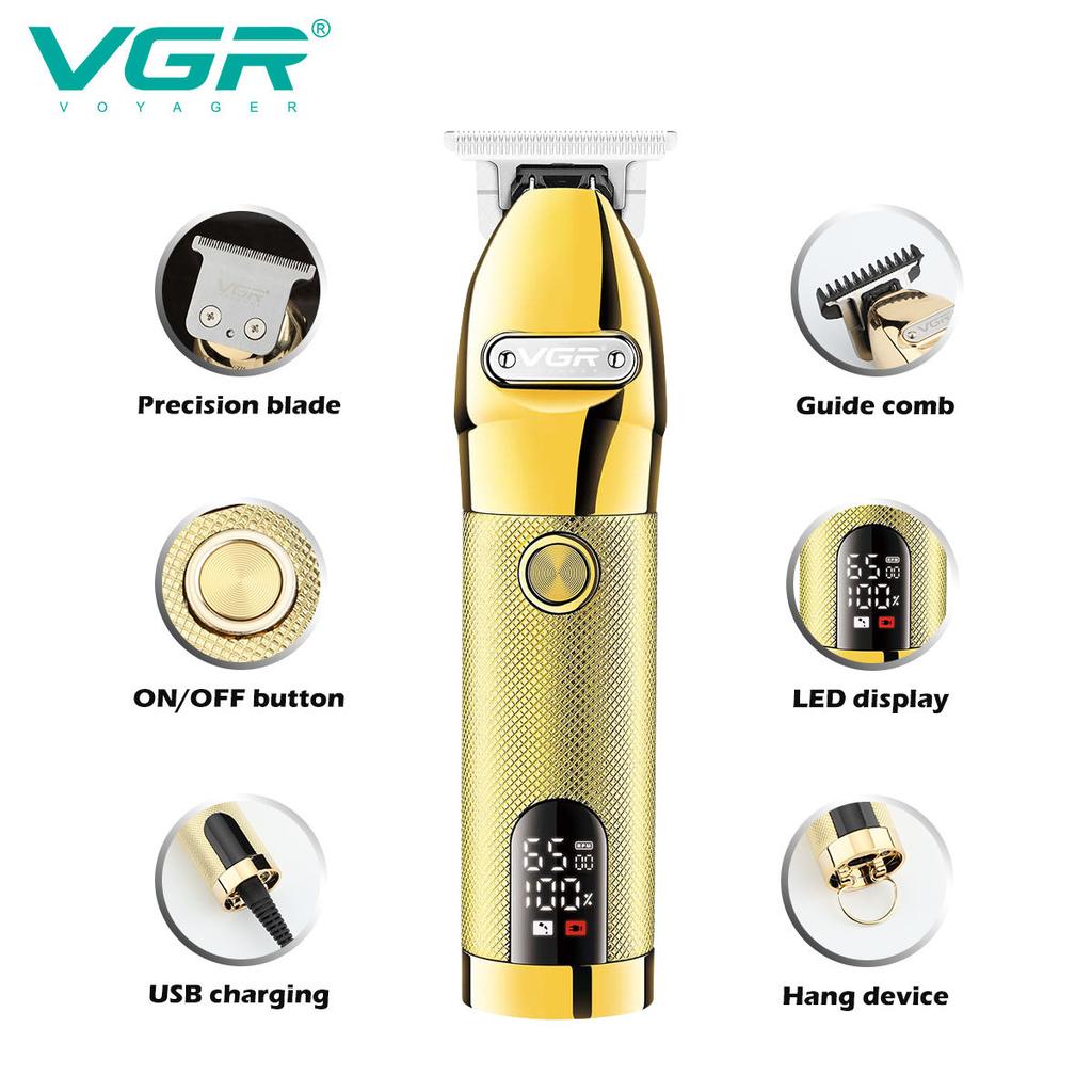VGR V-275 Electric Hair Clipper Professional Personal Care Barber Hair Trimmer Men Shaver LCD Rechargeable Metal Hair Clippers Home Razor Shaver