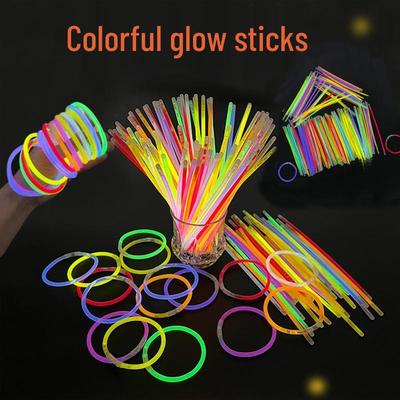 Sticks Luminosos Descartáveis: Pulseiras de Sete Cores para Concertos, Eventos ao Ar Livre, Crianças e Festas Dançantes